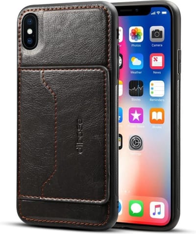 Apple iPhone XS Max TPU Hoesje Zwart met Pashouder