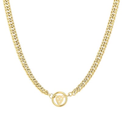 Bijoutheek Ketting Panter Kop Rondje Goud