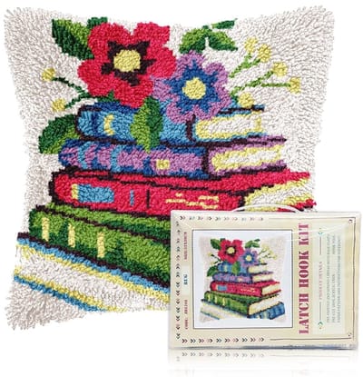 Allecto - Kussenset - Bloemenprint - DIY Kussen voor Beginners en Volwassenen - 17x17 cm - Creatief Kussen - Handwerk - Geschikt voor interieur - M...