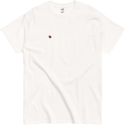 T Shirt Dames Heren met Lieveheersbeestje - Lucky Ladybug - Wit - Katoen - Korte Mouw - S