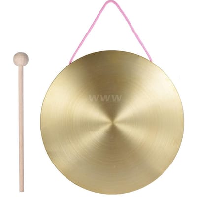 15cm Hand Gong Cymbals Messing Koper Kapel Opera Percussie Instrumenten met Ronde Speelhamer 2