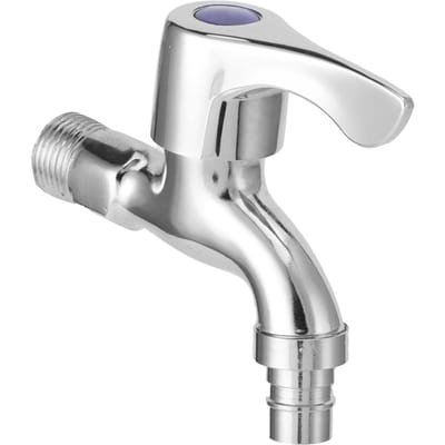Robinet Mural Filetage Mâle G1 2 Robinet Froid Unique Brossé pour Lavabo de Salle de Bain Bassin à Vadrouille white
