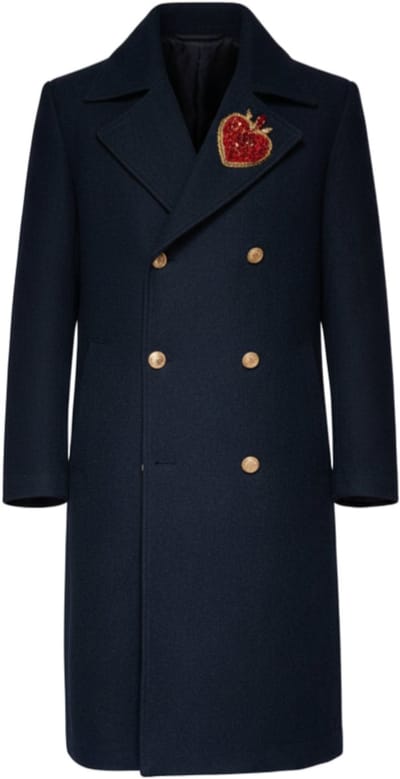 OMBRE Jas - Knopen - Effen Marine XL