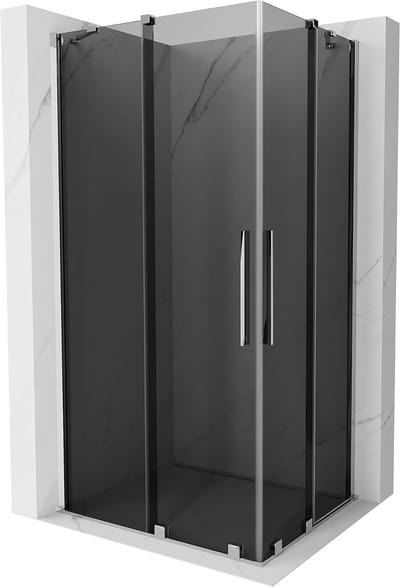 Mexen Velar Duo schuifdouchecabine 90 x 80 , grafiet, chroom - 871-090-080-42-01