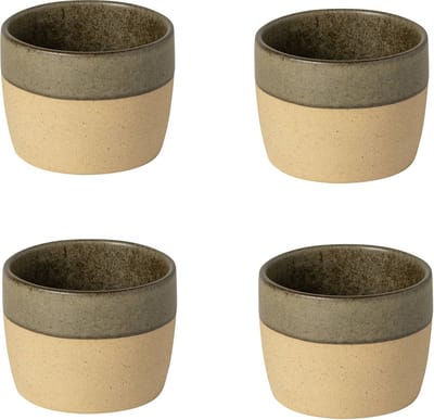 Costa Nova koffiekopje kop Olijf Groen set van 4 handgemaakt in Portugal 20 CL H 6.6 CM