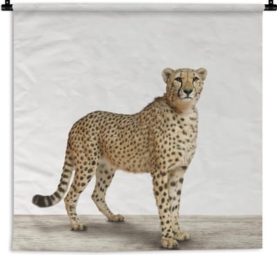 Wandkleed Animalprintshop - Jachtluipaard dierenprint kinderkamer Wandkleed katoen 180x180 cm - Wandtapijt met foto