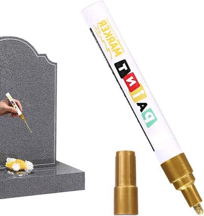 Begraafplaats Marker - Grafsteen Pen - Herdenkings Schrijven - Sneldrogende Inkt - 3 mm Punt - Blauw