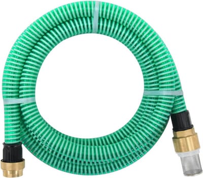 vidaXL - Zuigslang - met - messing - koppelingen - 1,1'' - 7 - m - PVC - groen