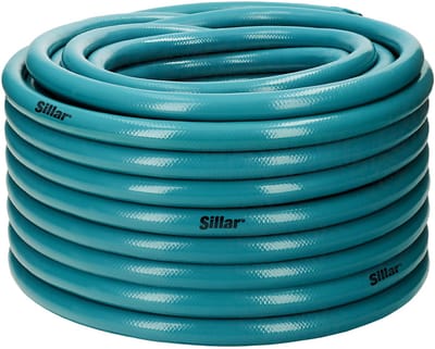 Sillar, Tuinslang 1/2" 50m, maatvast, flexibele tuinslang met PVC binnenslang, slijtvast en UV-bestendig, lichtgewicht, weerbestendig, 8 bar, 4-laags