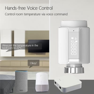 Slimme Zigbee Thermostaatkraan voor Radiator - Programmeerbaar & Spraakbesturing