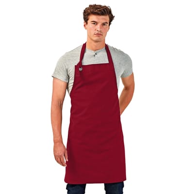 Premier Unisex Calibre Heavy Cotton Canvas Bib Apron (Pakket van 2) (Bourgondië)
