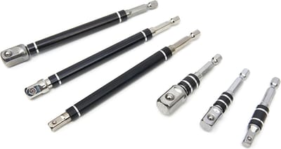 Professionele 6 Delige Bit - Dop Adapterset met HEX Aansluiting en Roterende Handgrepen