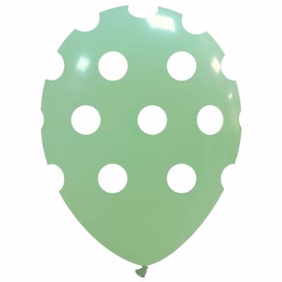 Mintgroen Polka dots Ballonnen, 6 stuks, 30 cm