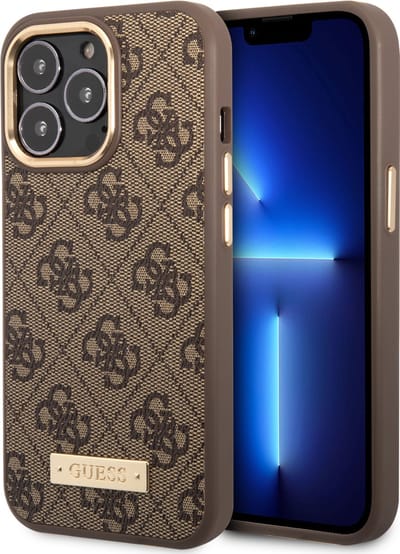 Guess 4G Backcover hoesje voor iPhone 13 Pro - Bruin - geschikt voor Apple MagSafe