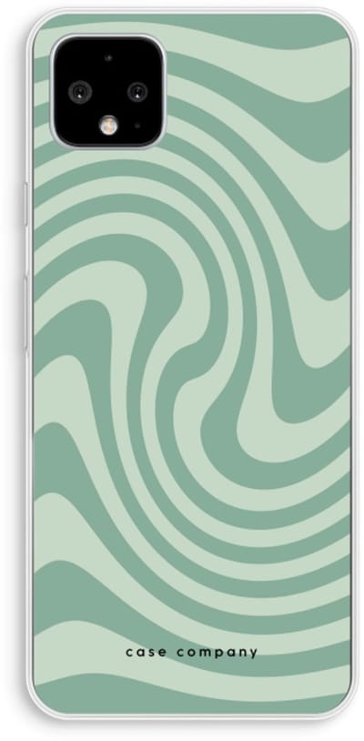 Case Company® - Hoesje geschikt voor Google Pixel 4 XL hoesje - Swirl Groen - Soft Cover Telefoonhoesje - Bescherming aan alle Kanten en Schermrand