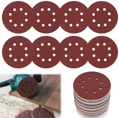 125 mm Schuurschijfset voor Haakse Slijper - 30 Stuks Schuurpapier Schuurschijven 8 Gaten P40 P60 P100 P120 P240 P320 voor Excentrische Schuurmachine