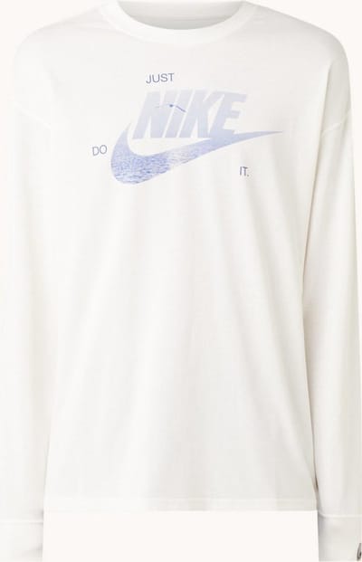 Nike Longsleeve met logo- en backprint - Wit - Maat XL