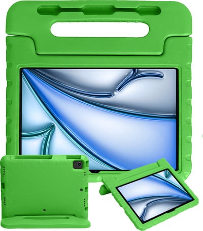 Hoesje - Geschikt voor Apple iPad Air (2024/2025/2026) - 11 inch - Kinderhoes Shockproof Bumper - Kidsproof Case - Tablethoes - Kinder Hoes Cover - Groen