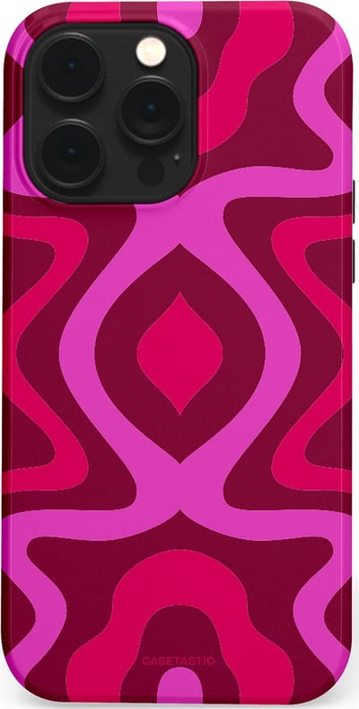 Casetastic Hoesje Geschikt voor Apple iPhone 14 Pro Max Magsafe - Stijlvolle Beschermende Duo-layer Case - Retro golf