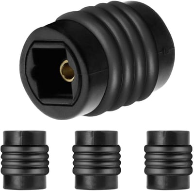 Optische Audio Koppelaar - Toslink Verlengstuk - Audio Verbindingen Maken - 24K Vergulde Connectoren - 4 Stuks - Zwart