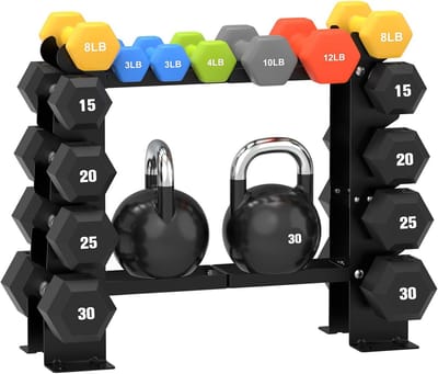 Zwarte Halterrek voor Home Gym - 5 Tier Stalen Gewichtsrek met 450 lbs Capaciteit
