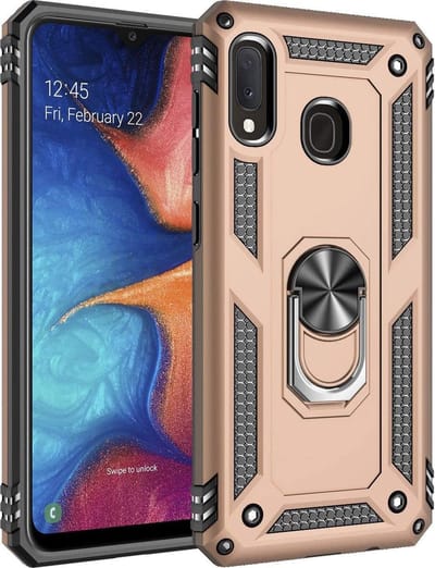 Hoesje Geschikt voor: Samsung Galaxy A40 Rugged Ring Armor schokbestendige goud