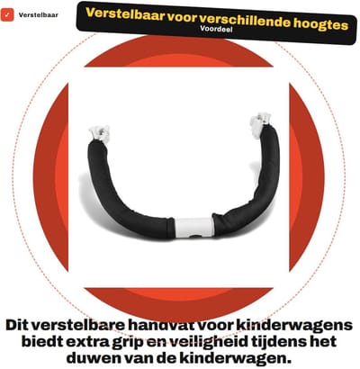 Dailygoods- Bumperbar Verstelbaar - Kinderwagen Accessoires - Handvat - Grip - Armsteun - Veiligheidsfunctie - Kinderwagenaccessoire