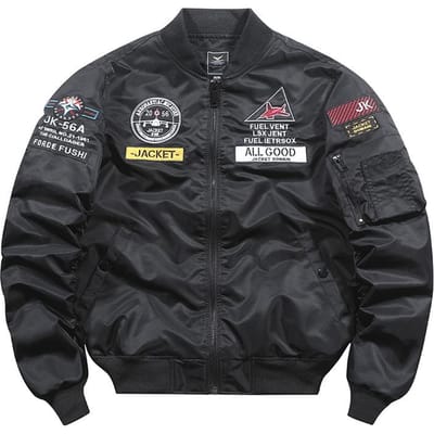 Lente en Herfst Japanse heren nieuwe casual verticale heren honkbalshirt los jack L zwart