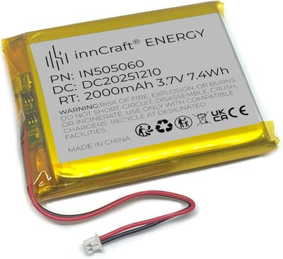 Lithium Polymeer Accu - Oplaadbare Batterij - Doe-het-zelf Projecten - Hoge Energetische Dichtheid - 62x50x5 mm