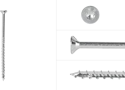 Wovar Spaanplaatschroeven Verzinkt 6 x 130 mm Torx 30 Deeldraad | Doos 100 Stuks