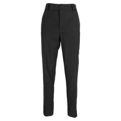Saint Laurent krijtstreepbroek van zwarte wol