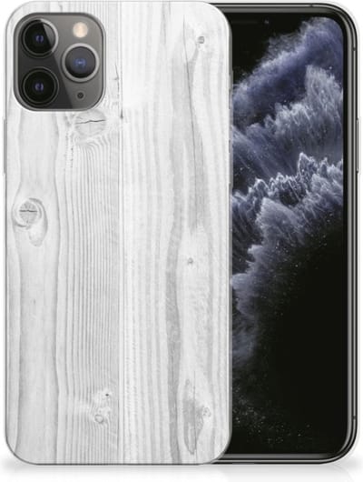Apple iPhone 11 Pro Bumper Hoesje White Wood
