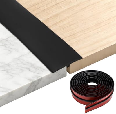 Zelfklevende PVC Vloerovergangsstrips voor Laminaat en Tegels - Ideaal voor Deurverbindingen, Drempels en Vloerafwerkingen (Zwart, 3m)