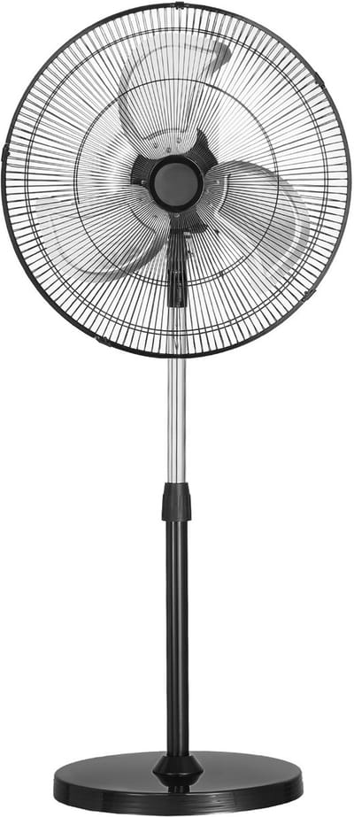 Industriële Staande Ventilator, 570 mm, 90 Graden Oscillatie, In Hoogte Verstelbaar met 3 Snelheden, Krachtige Ventilator voor Woonkamer, Thuis en Kantoor, Zwart