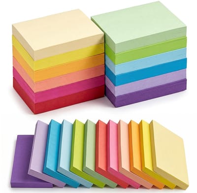 NTH products- Sticky Notes 12 stuks - 1200 vellen - Zelfklevend - Kleurrijke Plakbriefjes - 76 x 127 mm - Kantoorproducten van hoge kwaliteit