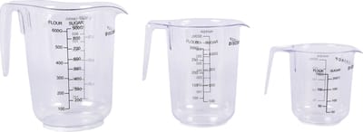 Kunststof Maatbeker Set - Transparant - 3 Stuks (250ml, 500ml, 1L) - Essentieel Prepware voor Keuken, Epoxy & DIY