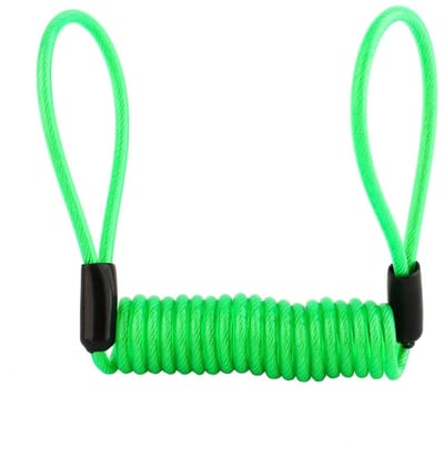 Dailygoods- Remschijfslot met Alarm - Kabelslot 1,2 m - Diefstalbeveiliging - PVC/Legering - Fluorescerend Groen - Buitendiameter 3,5 mm