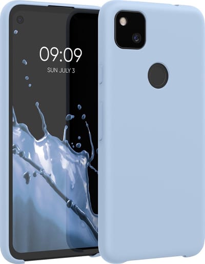 kwmobile telefoonhoesje geschikt voor Google Pixel 4a - Hoesje met siliconen coating - Smartphone case in mat lichtblauw