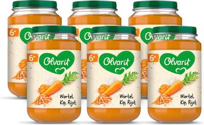 Olvarit Babymaaltijd 6+ Maanden - Wortel Kip Rijst - 6 x 200g