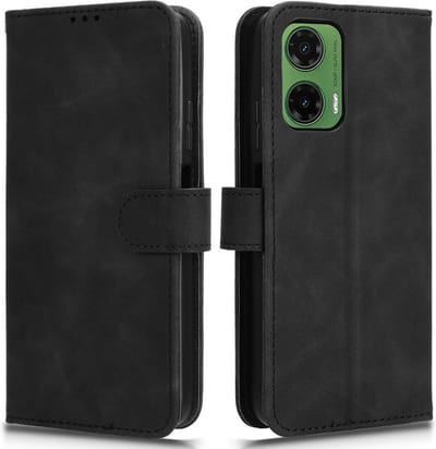 Coverup Hoesje - Geschikt voor Motorola Moto G35 Hoesje - Coverup Book Case - Zwart