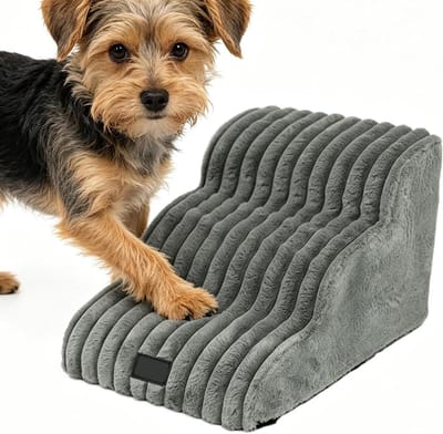 Huisdier Oprit - Honden Trap - Veilige Toegang - Afneembare Wasbare Hoes - 3 Lagen - Grijs