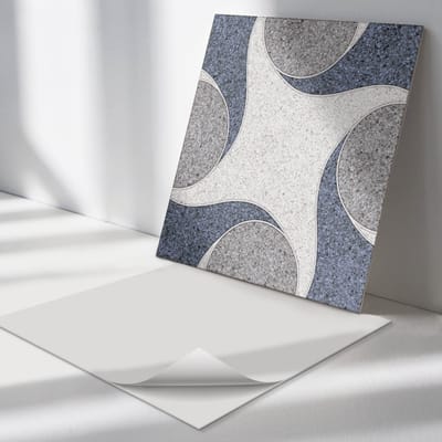 Wallfluent Vinyl Tegels - Abstract Mozaïekpatroon Vinyl Wandtegels - 30 cm x 30 cm - Grijs PVC Tegels - Verpakking van 9 stuks - Vierkant PVC Tegels - Texturen Plaktegels - Wand PVC Tegels - Plaktegels Keuken en Badkamer