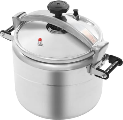 Hogedrukpan Inmaakpan - Snelkookpan Sterilisator - Voedsel Bereiden - Dubbele Veiligheidsventielen - 30 Liter - Zilver
