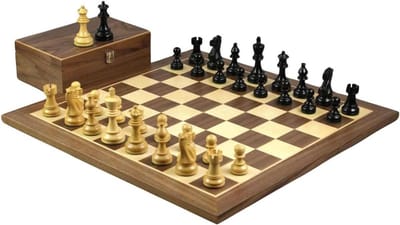 Schaakset - Schakers - Strategisch Spel - Gewogen Stukken - 53 cm - Mahonie
