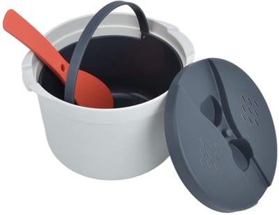 Dailygoody - Rijstkoker - Magnetron Rijstkoker - 2 Liter Capaciteit - Oranje - Handig voor Thuis - Geschikt voor Koken van Rijst