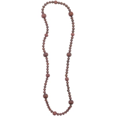Behave – Ketting – Hout – Dieprood – Vintage stijl – 88 cm