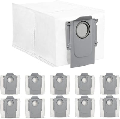 10 stuks stofzakken, accessoireset gescht voor Roborock S8 MaxV Ultra / S8 Max Ultra / S8+ / S8 Pro Ultra / S7 MaxV Ultra/Q Revo/Qrevo Pro/Qrevo MaxV / T8 Q5+ G10S PRO Q7 Max+ Q8 Max+, grote capaciteit
