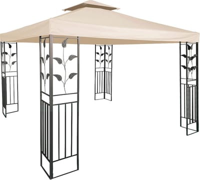 Waterdicht Vervangend Dak voor Paviljoen 3x3m - Beige - Universele Zonwering met Ventilatie