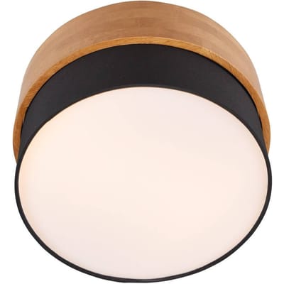 Trio Lighting Seasons plafondlamp, hout/zwart Ø 30 cm