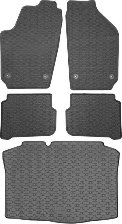 Max-Dywanik Rigum RKK + Geyer - Rubber Kofferbakmat en Autovloermatten - Zwart - Skoda Fabia I 2000-2008